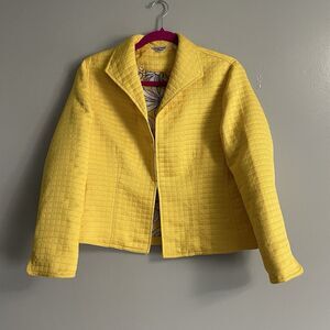Women’s Laura Ashley Petite Medium Yellow Jacket Flower Lining Summer